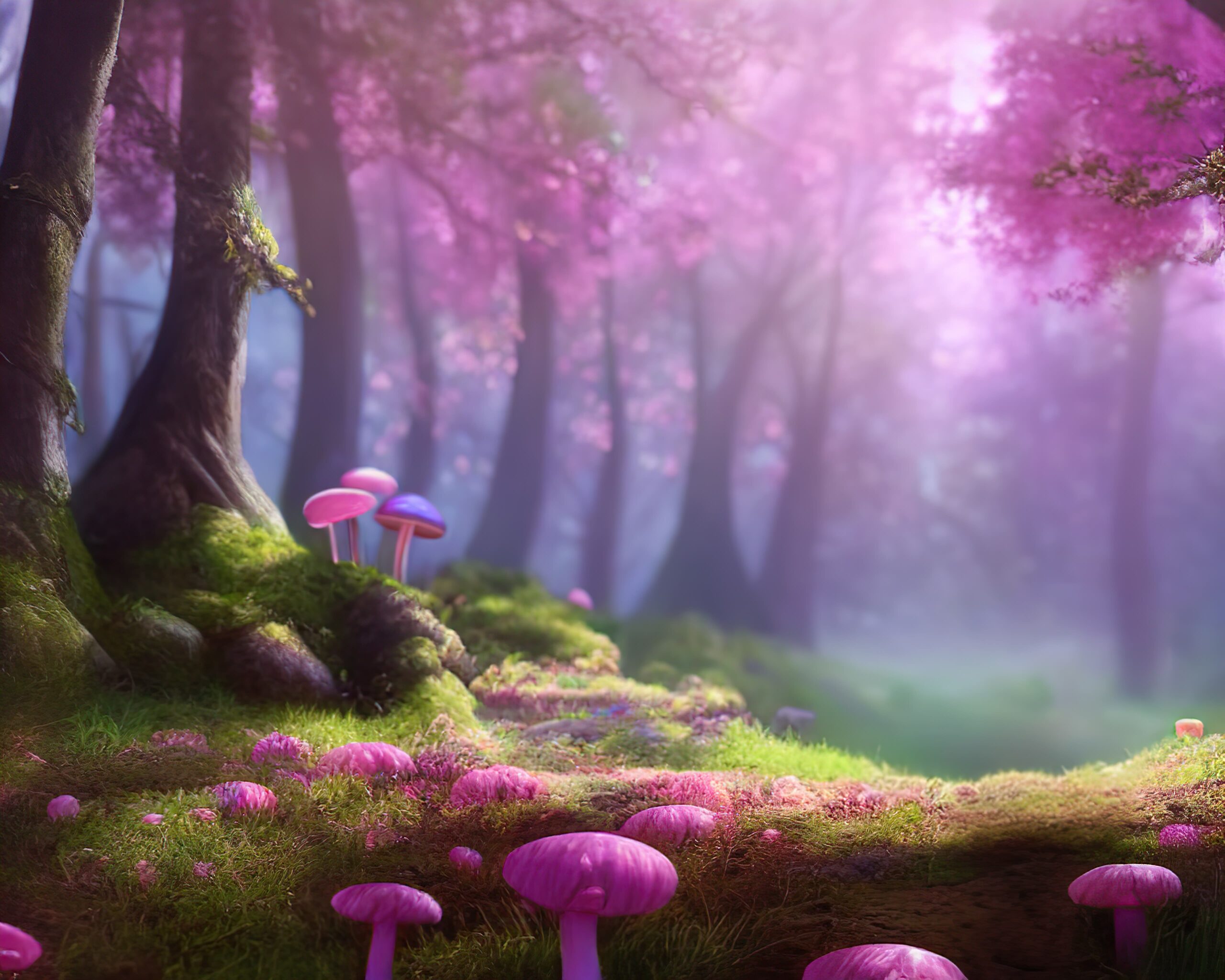 Purple Mushroom Forest