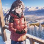 Red Jacket Winter Girl