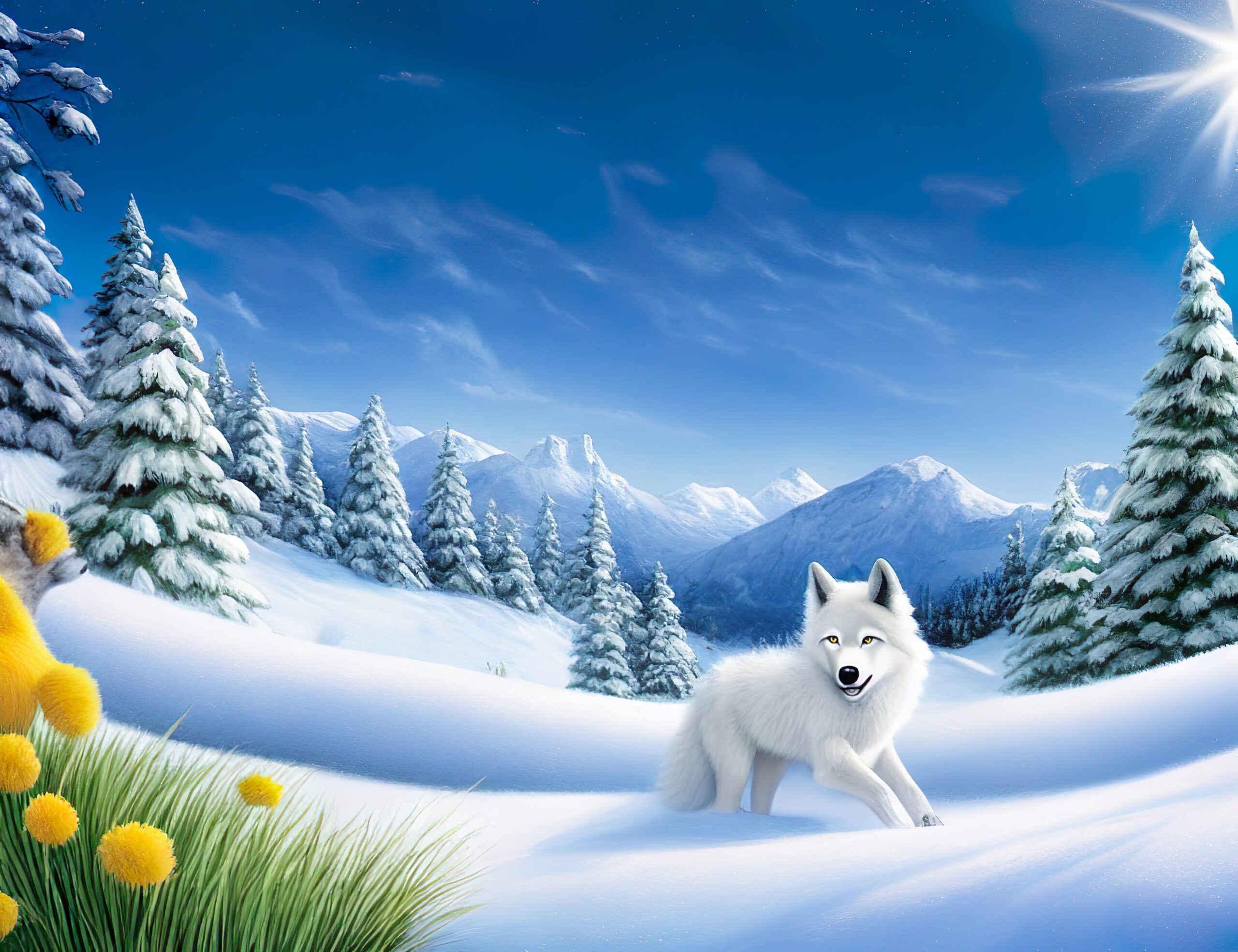Winter Snow Wolf