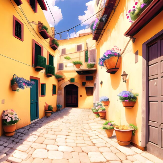 Cozy Italian village site street
