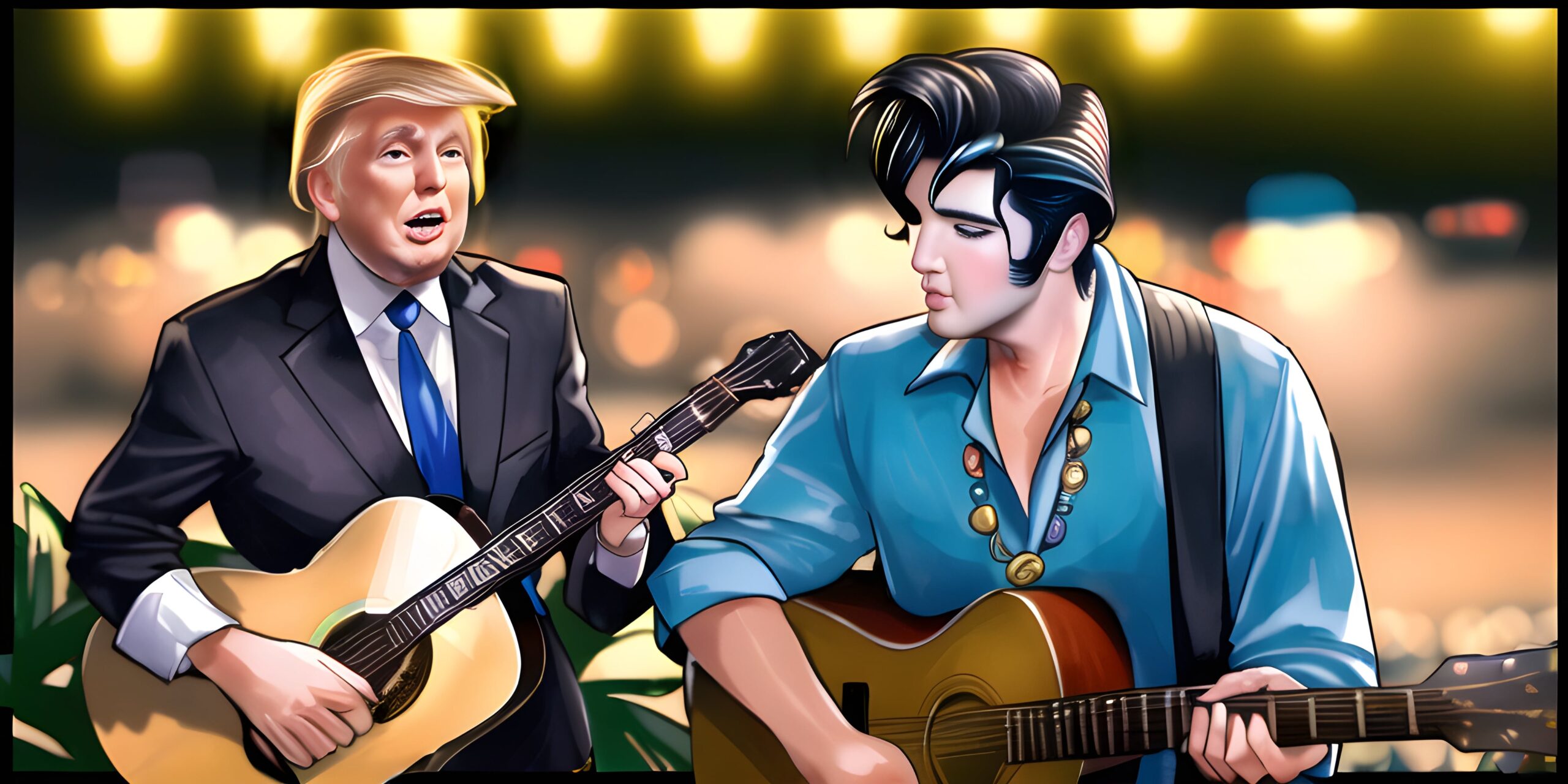 Donald Trump and Elvis Presley Jam Session