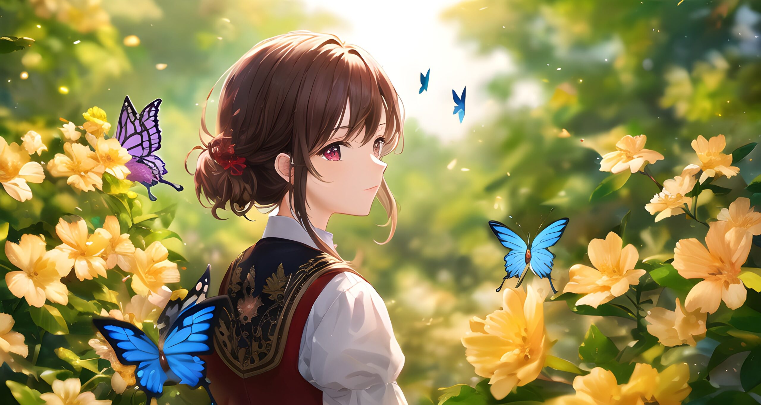 Girl in the Butterfly Garden