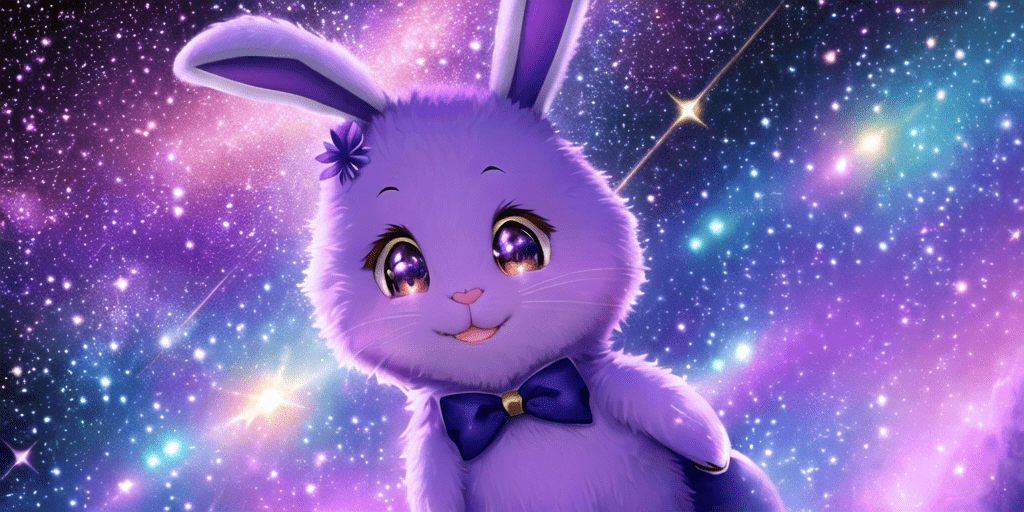 Purple Rabbit in Space