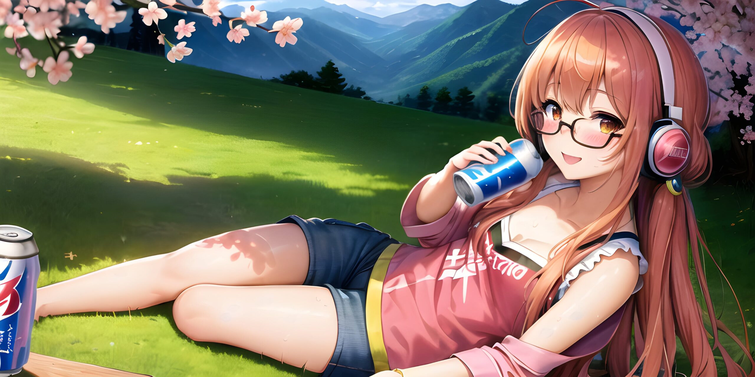 Sakura Futaba enjoing a Drink
