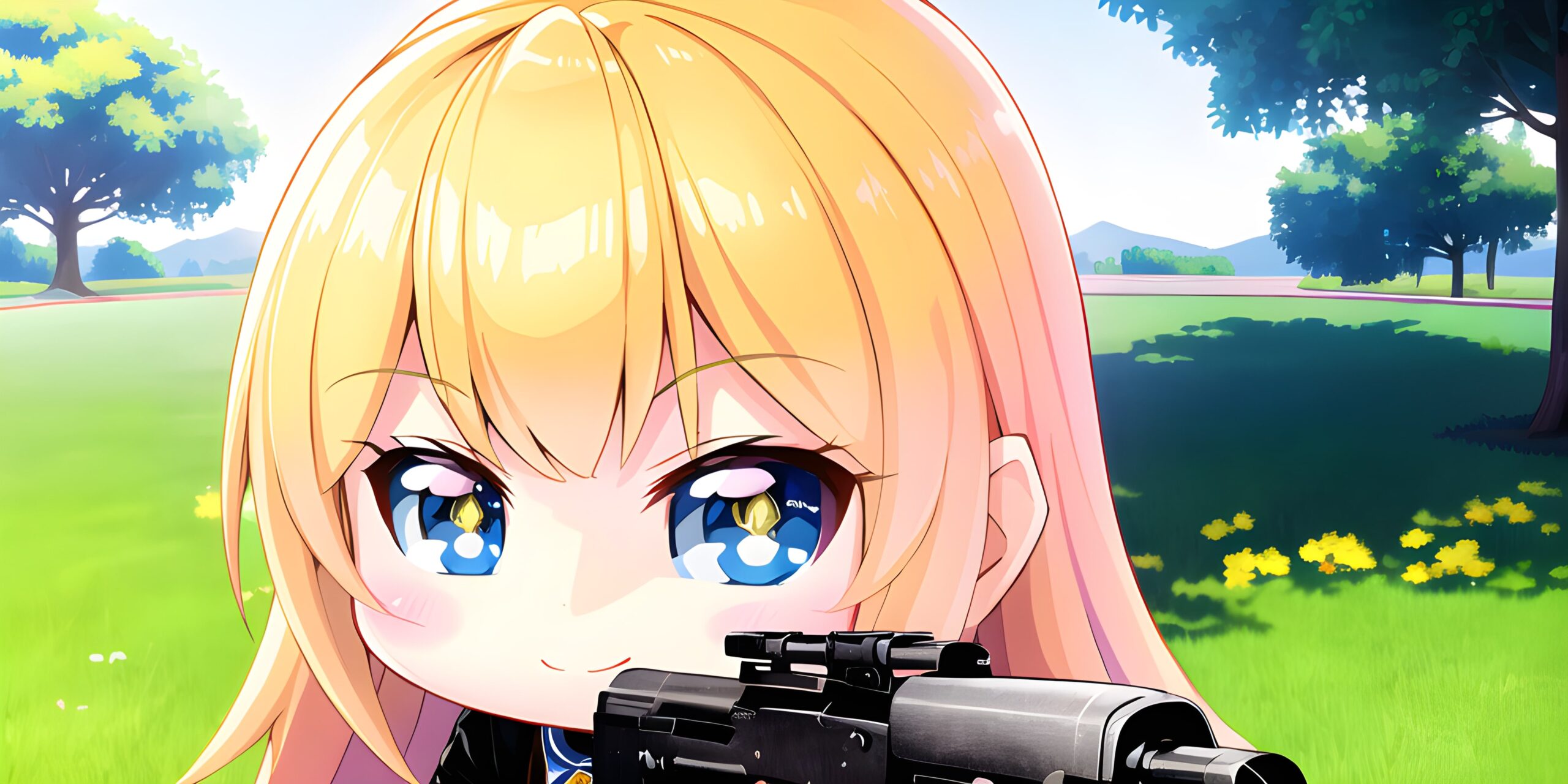 Aiming Chibi Girl with a Gun