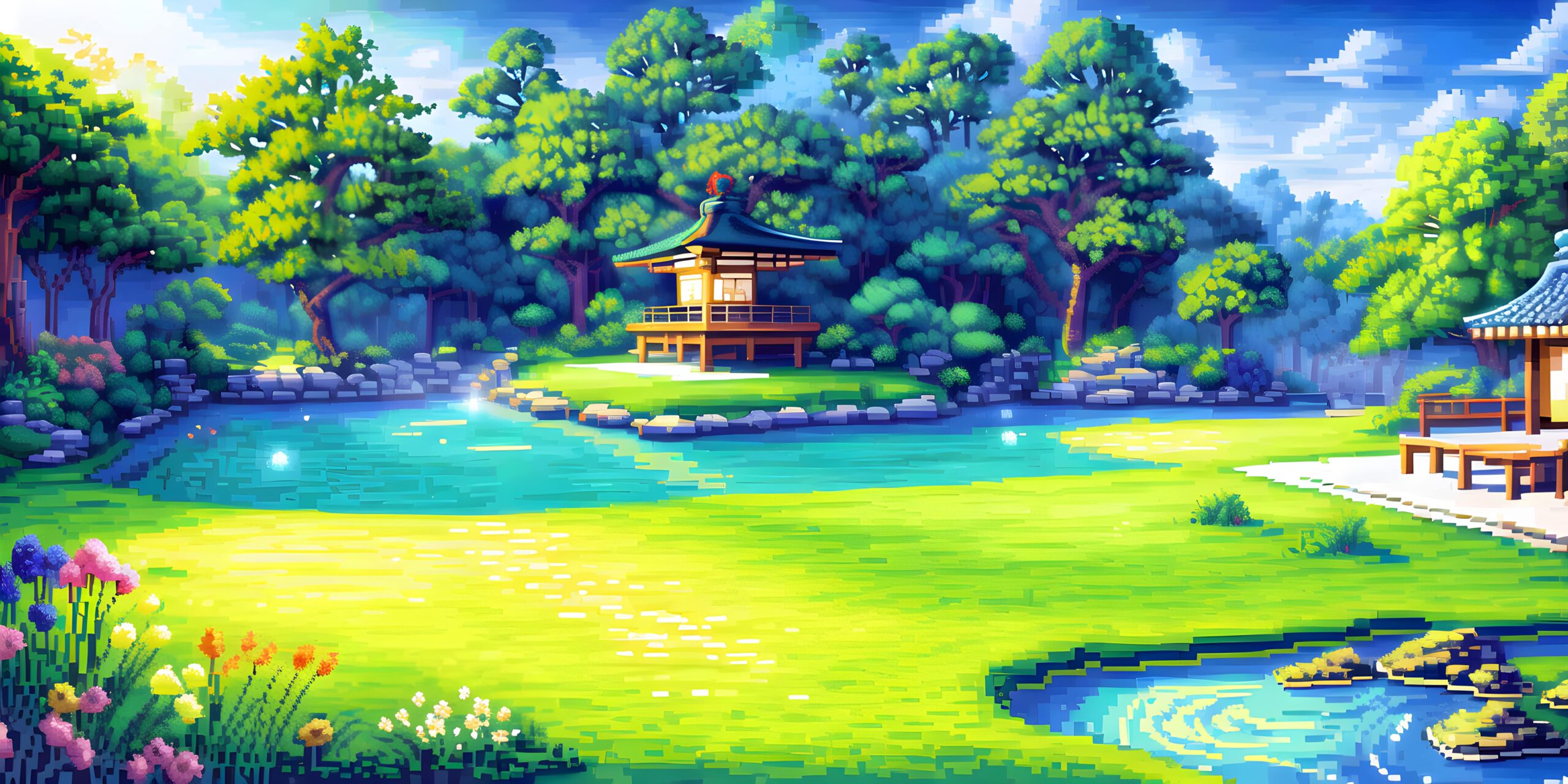 Pixel Art Japanese Zen Garden