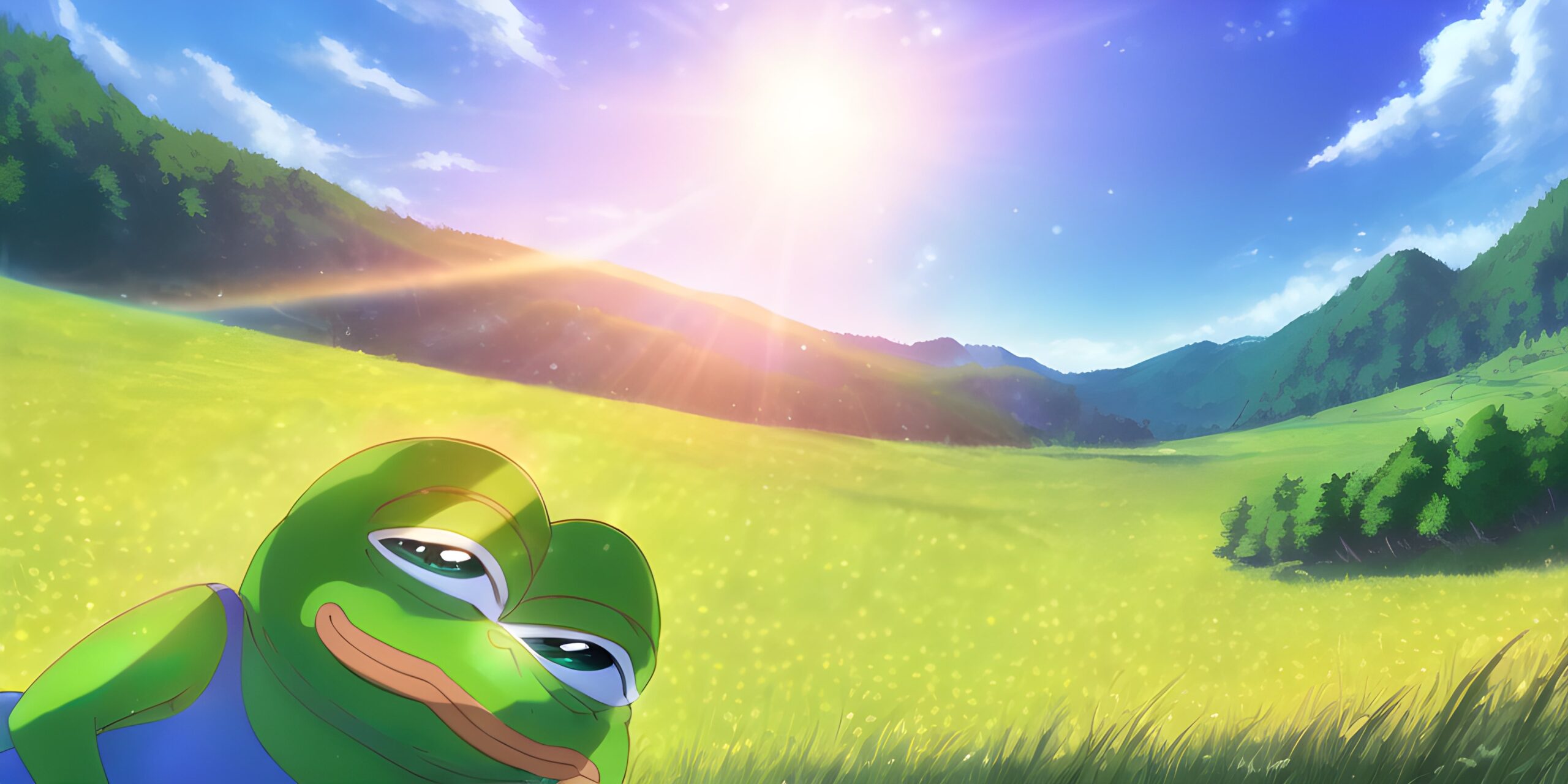 Pepe/Apu the Frog on the Meadow